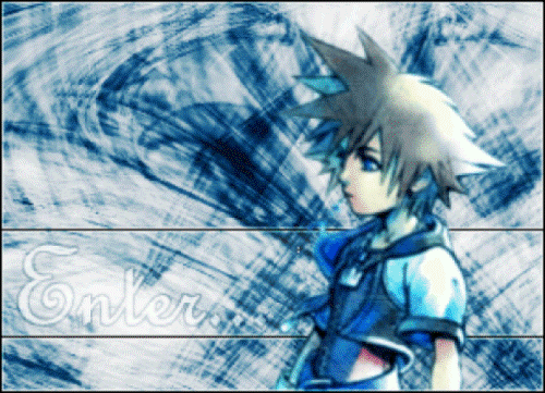 Kingdom Hearts Enter sign featuring Sora